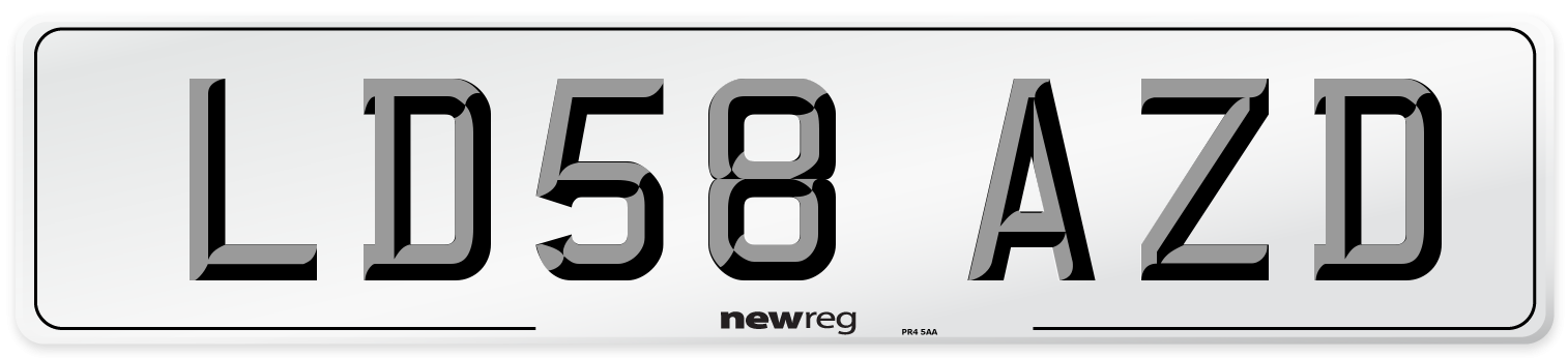 LD58 AZD Number Plate from New Reg